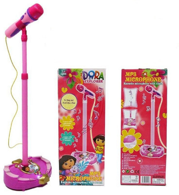 

Taaza Garam kids imported Dora the explorer Style Musical Battery operated Karaoke Children's Toy Sing Along Stand Up Musical Microphone Toy Play Set Connect to MP3 Sound Microphone Amplifier Speaker Mic Set Toy For Kids(Pink)