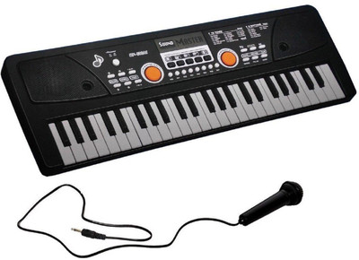 

ELECTRO CART 49 Key Piano Keyboard Toy for kids DC POWER OPTION + RECORDING + MICROPHONE + DATA CABLE(Black)