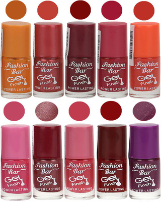 

Fashion Bar Velvet Gel Finish Nail Polish Orange, Red, Brown, Pink, Orange, Pink, Brown, Purple(Pack of 10)