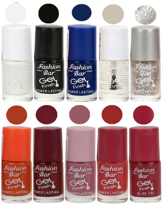 

Fashion Bar Velvet Gel Finish Nail Polish White, Black, Blue, Clear, Grey, Orange, Purple, Red(Pack of 10)