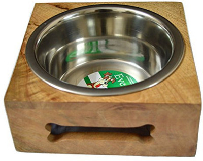 

Foodie Puppies Round Wooden Pet Bowl(650 ml Brown)