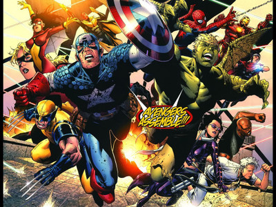 

Avengers Assemble Comic Book Image COMIC WALLPAPER ON FINE ART HD PICTURE ON 24X36 LARGE PAPER Photographic Paper(36 inch X 24 inch, Rolled)