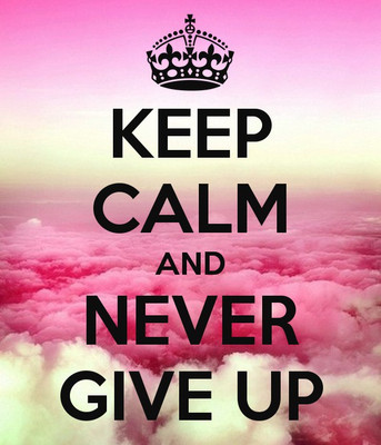 

KEEP CALM AND NEVER GIVE UP POSTER WALLPAPER ON FINE ART PAPER ON 24X36 LARGE PAPER Photographic Paper(36 inch X 24 inch, Rolled)