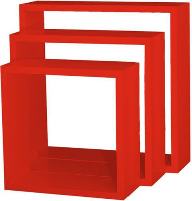

Onlineshoppee Square Nesting MDF Wall Shelf(Number of Shelves - 3, Orange)