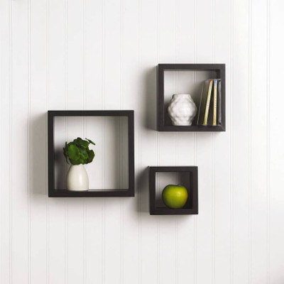 

Onlineshoppee Square Nesting MDF Wall Shelf(Number of Shelves - 3, Black)