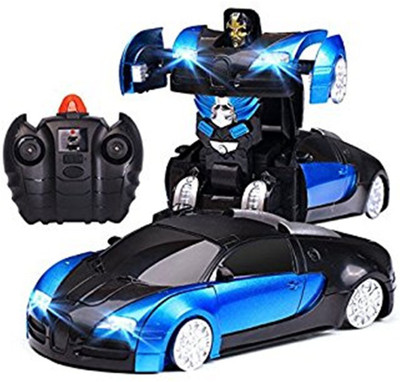 

Smilemakers Remote Controlled Gravity Defying Bugatti Wall Climber Transformer Car(Blue, Black), Black;blue