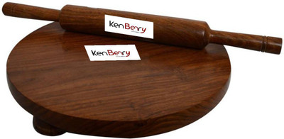 

Kenberry Wodden Polpat Set Rolling Pin & Board(Brown, Pack of 2)