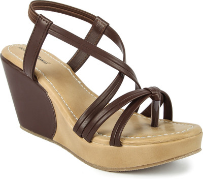 

Feather Leather Women BROWN Wedges