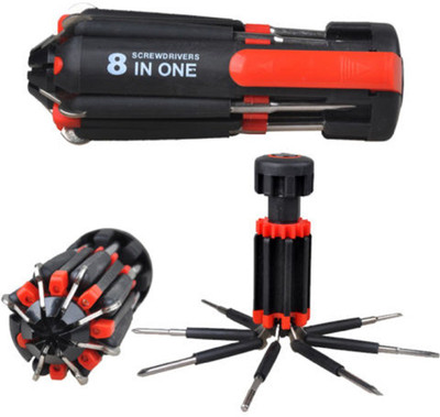 

Bruzone Premium Quality 8 in 1 B01 Standard Screwdriver Set(Pack of 1), Red;black