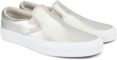 

Vans CLASSIC SLIP-ON Loafers For Men(Silver, (metallic) silver/true white
