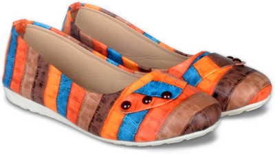 

PIPILIKA Ballerinas 45703 Orange, Blue & Brown Bellies For Women(Blue, Multicolor