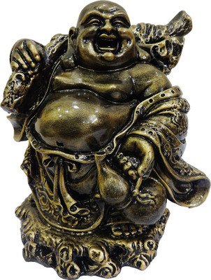 

FABZONE Antique Finish Lord Laughing Buddha Statue God Good Luck Charm Sculputer Handicraft Idol Diwali Decorative Spiritual Puja Vastu Showpiece Figurine - Religious Pooja Gift Item & Murti for Mandir / Temple / Home / Office Decorative Showpiece - 20 cm