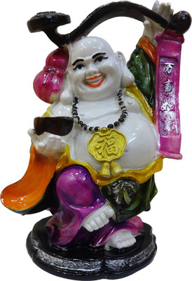 

FABZONE Lord Laughing Buddha Statue God Good Luck Charm Sculputer Handicraft Idol Diwali Decorative Spiritual Puja Vastu Showpiece Figurine - Religious Pooja Gift Item & Murti for Mandir / Temple / Home / Office Decorative Showpiece - 33 cm(Polyresin, Mul