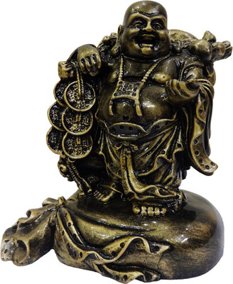 

FABZONE Antique Finish Lord Laughing Buddha Statue God Good Luck Charm Sculputer Handicraft Idol Diwali Decorative Spiritual Puja Vastu Showpiece Figurine - Religious Pooja Gift Item & Murti for Mandir / Temple / Home / Office Decorative Showpiece - 23 cm