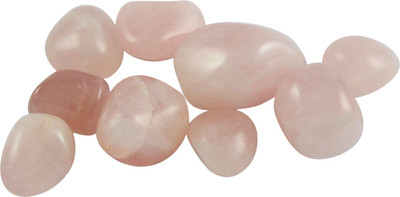 

estore 100 Gm 100% Natural Rose Quartz Tumble Stone Crystal Healing Gemstone for love and attraction and enhance love relationship Decorative Showpiece - 2 cm(Stoneware, Pink)