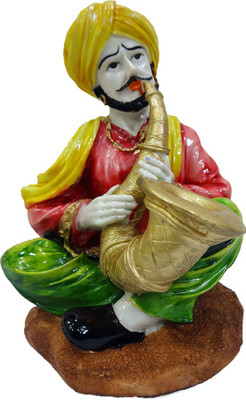 

FABZONE Rajasthani Boy Cultural men playing musical instriument Decorative Statue Sculputer Handicraft Idol Diwali Decorative Spiritual Vastu Showpiece Figurine - Gift Item & / Home / Office/Tabel Décor Statue Decorative Showpiece - 18 cm(Polyresin, Multi