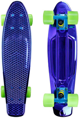 

Syndicate BEST QUALITY PVC SKATE BOARD WITH DURABLE WHEELS 4 inch x 17 inch Skateboard(Blue, Pack of 1)