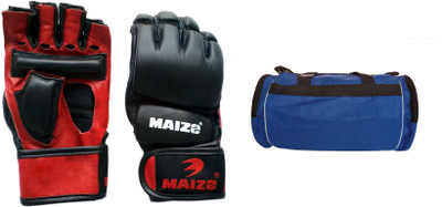 

Maizo Fitness Gym Bag With Best Quality Leather MMA Grappling Boxing Gloves (, Red, Black, Black;red