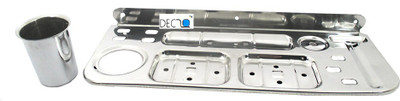 

DECZO 15 inch Stainless Steel 8 in 1 Soap Holder / Toothbrush Holder /Steel Shelf Stainless Steel Toothbrush Holder(Silver, Wall Mount)