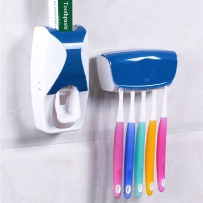 

skyclean Toothpaste Squeezer And Toothbrush Holder Set,Blue Plastic Toothbrush Holder(Blue, Wall Mount)