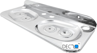 

DECZO 11 inch Stainless Steel 3 in 1 Soap Holder / Toothbrush Holder /Steel Shelf Stainless Steel Toothbrush Holder(Silver, Wall Mount)