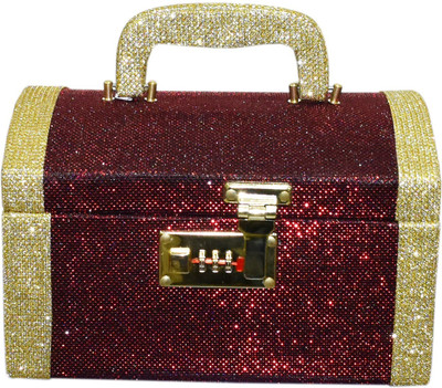 

Pride Star Palki Shine to store cosmetic itmes Vanity Box(Maroon, Golden)