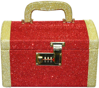 

Pride Star Palki Shine to store cosmetic itmes Vanity Box(Red, Golden)