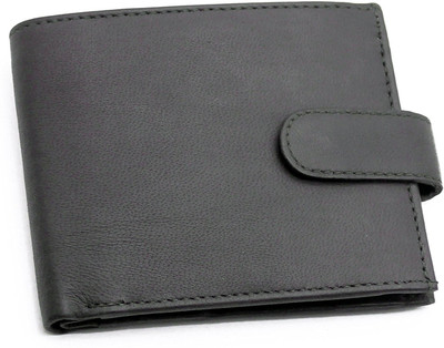 

PELLET Men Black Genuine Leather Wallet(6 Card Slots)