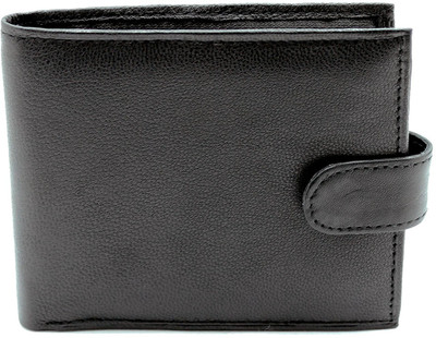 

PELLET Men Black Genuine Leather Wallet(6 Card Slots)