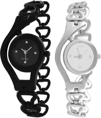Fashionnow Black And Silver Chain Combo Fashionable Watch  - For Women   Watches  (Fashionnow)
