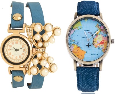 COSMIC World Map Men Watch With Butterfly Pendant Ladies Bracelet Watch party wear Analog Watch  - For Couple   Watches  (COSMIC)
