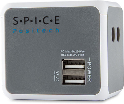 

Spice Positech Grey & White Universal Travel Adapter Worldwide Adaptor(Grey)