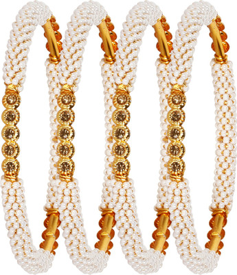 Penny Jewels Alloy Cubic Zirconia Brass Bangle Set(Pack of 4)