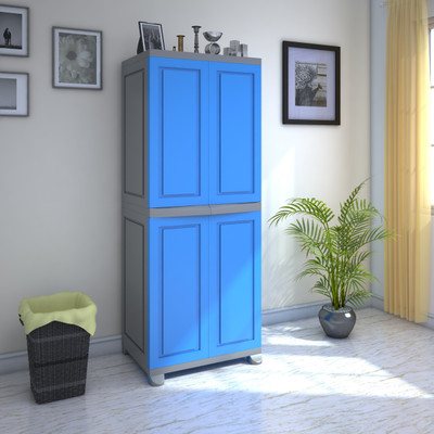 

Nilkamal Freedom Big Storage Cabinet FB1 Plastic Free Standing Chest of Drawers(Finish Color - Dare Blue & Grey)