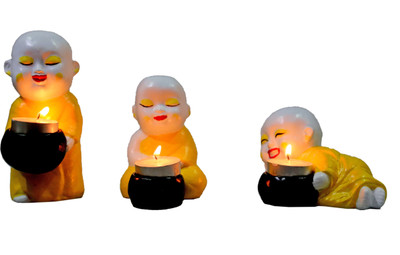 

Global Voice showpiece Polyresin 3 - Cup Candle Holder(Multicolor, Pack of 3)