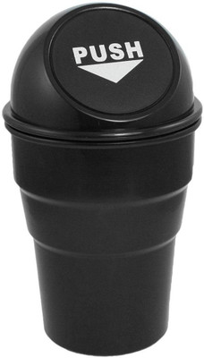 

ShopAis Designer Car Trash Bin Plastic Dustbin(Black)