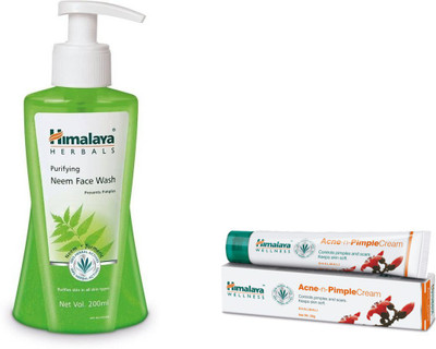 

Himalaya Purifying Neem Face Wash, Acne n Pimple Cream(Set of 2)