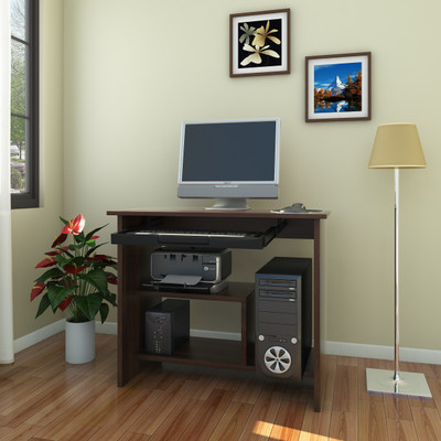 

Debono Lucky Computer Table with ABS Keyboard tray and shelves for Printer Engineered Wood Computer Desk(Modular, Finish Color - Acacia Dark Matt Finish)