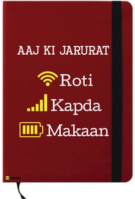 

Hamee A6 Note Book(A6 Notebook Instant Notes Roti Kapda Makaan, Red)