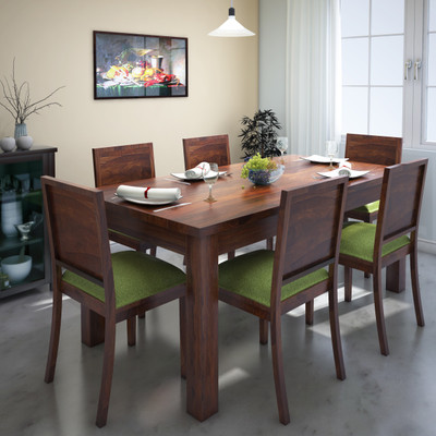 

Urban Ladder Arabia XL - Oribi Solid Wood 6 Seater Dining Set(Finish Color - Teak)