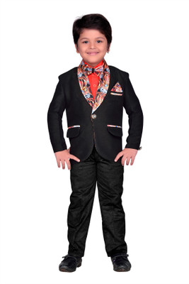 

AJ Dezines Boys Festive & Party Blazer, Shirt and Trouser Set(Black Pack of 1