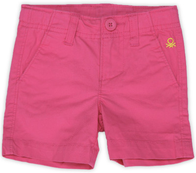 

United Colors of Benetton Short For Girls Casual Solid Cotton(Pink, Pack of 1, 1ab