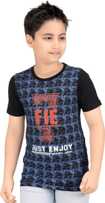 GRAND STITCH Boy's Checkered Cotton T Shirt(Black, Pack of 1) available at flipkart for Rs.250