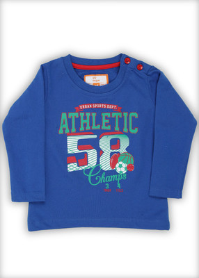 612 League Boys Printed Cotton T Shirt(Blue, Pack of 1) Flipkart