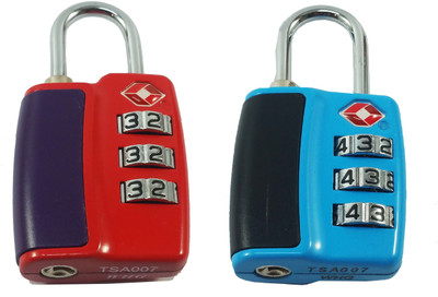 DOCOSS Set Of 2-TSA-552- Approved 3 Digit USA Number Resettable luggage Bag Password Padlock For Travelling International Safety Lock(Multicolor) available at flipkart for Rs.809