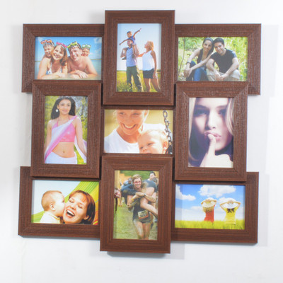 

FRAME WORLD Generic Photo Frame(Brown, 9 Photos)