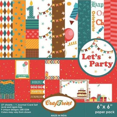 CrafTreat Desinger Series Craft Paper 6x6 inch Multipurpose Paper(Set of 1, Multicolor)