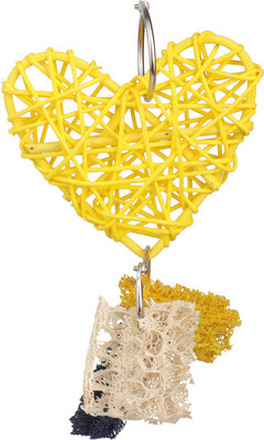 

SRI Colourful Heart Shape Wind Chimes Toy For Birds Wooden Chew Toy For Bird