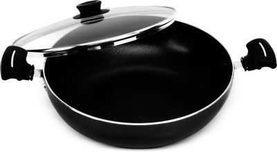 

Billion WK 24 CM Induction Bottom Kadhai 24 cm with Lid(Aluminium, Non-stick, Induction Bottom), Black