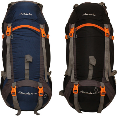 

Attache 1026R Hiking Backpack (Navy Blue & Black) Set of 2 With Rain Cover … Rucksack - 75 L(Multicolor)